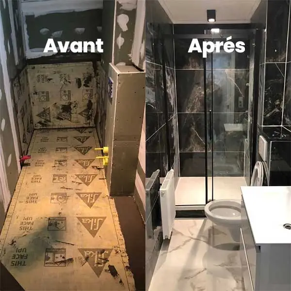Rénovation salle de bain avant après en Belgique transformation complète