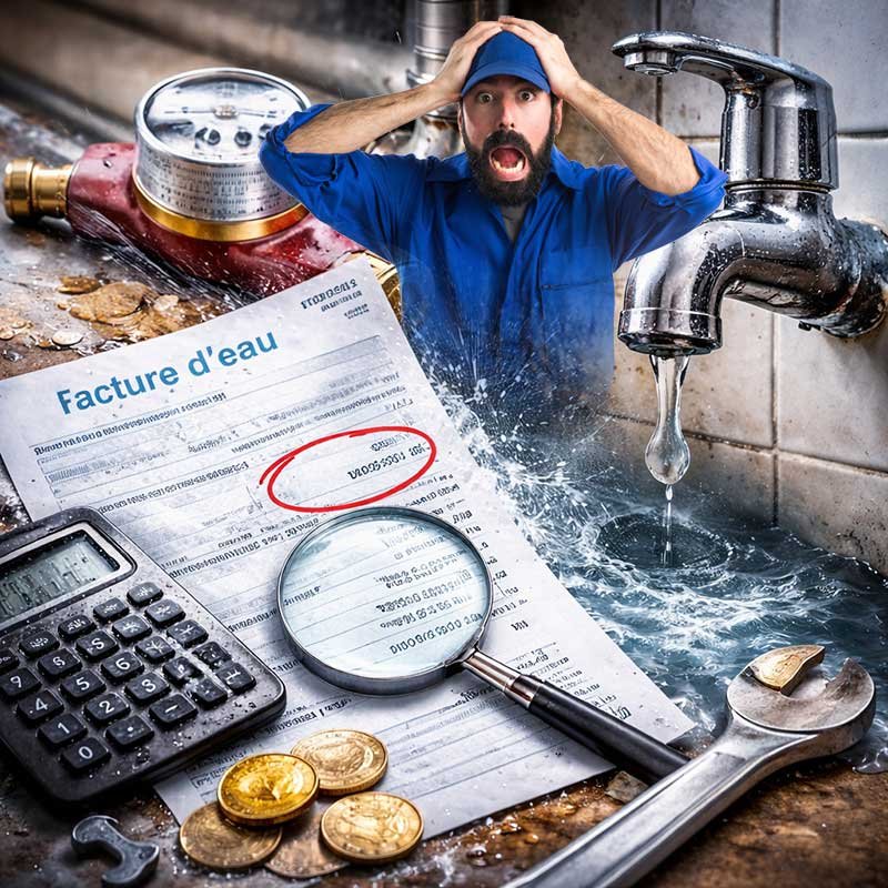facture d’eau élevée en Belgique : diagnostic professionnel de fuite invisible réalisé par plombier expert, recherche de surconsommation et problème de plomberie certifié et intervention fiable