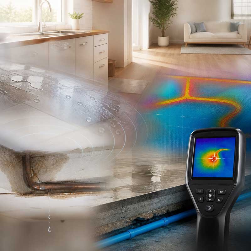 diagnostic professionnel de fuite d’eau invisible dans une maison